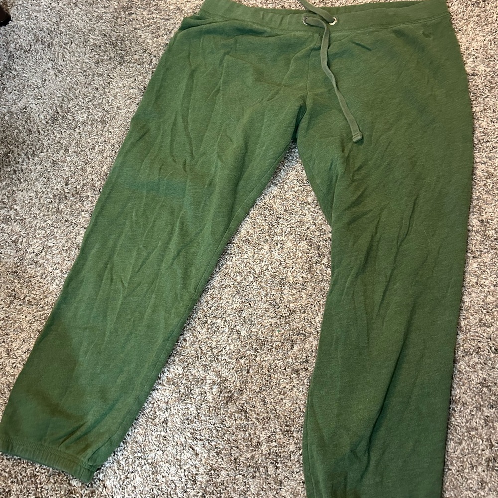 Pink Victoria Secret Green Sweat Pants